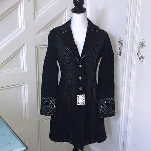 NWT Bling! Statement Long jean jacket/ western